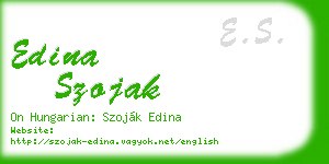 edina szojak business card